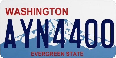 WA license plate AYN4400