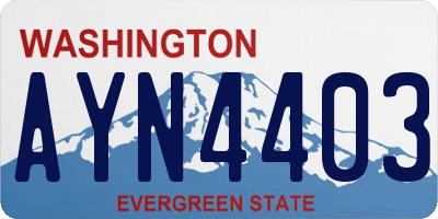 WA license plate AYN4403