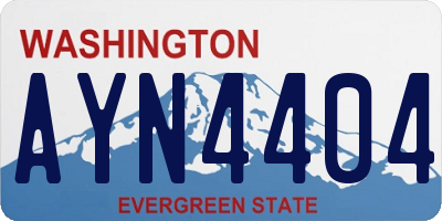 WA license plate AYN4404