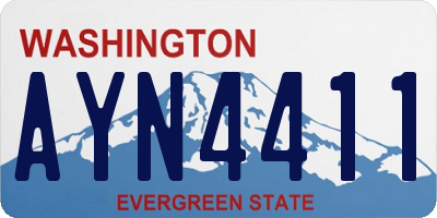 WA license plate AYN4411
