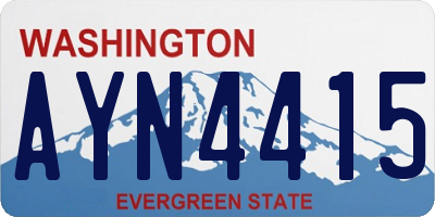 WA license plate AYN4415
