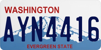 WA license plate AYN4416