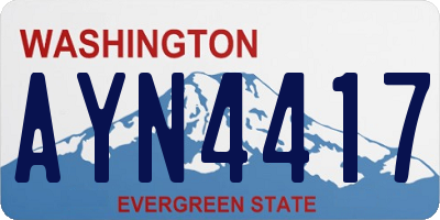 WA license plate AYN4417