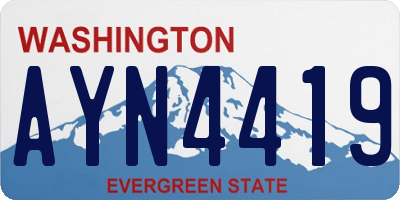 WA license plate AYN4419