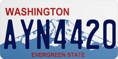 WA license plate AYN4420