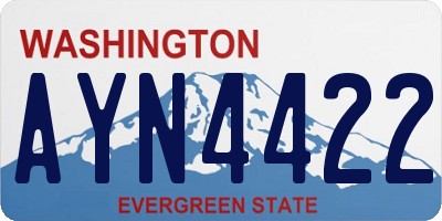 WA license plate AYN4422