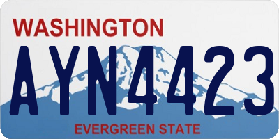 WA license plate AYN4423