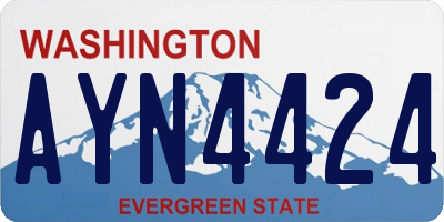 WA license plate AYN4424
