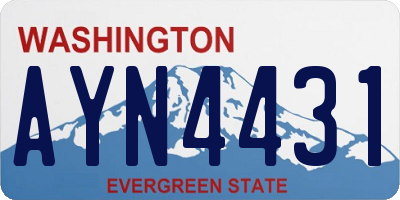 WA license plate AYN4431
