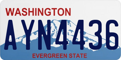 WA license plate AYN4436