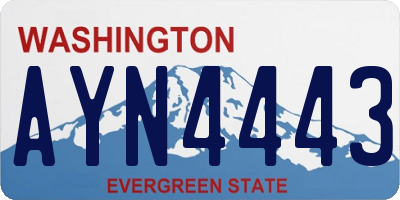 WA license plate AYN4443