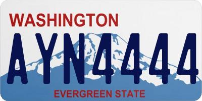 WA license plate AYN4444