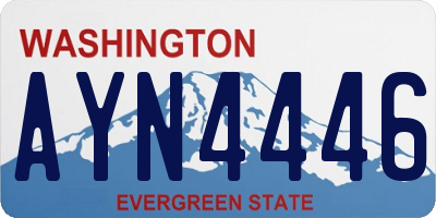 WA license plate AYN4446