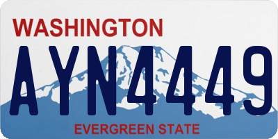 WA license plate AYN4449