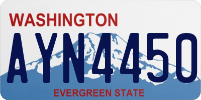WA license plate AYN4450