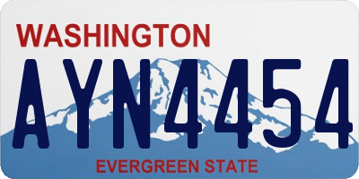 WA license plate AYN4454