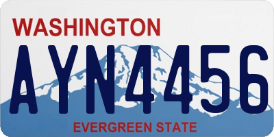 WA license plate AYN4456