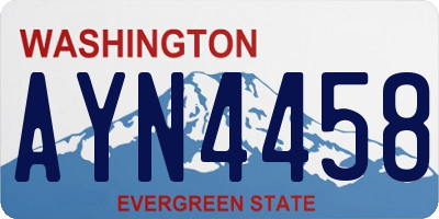 WA license plate AYN4458
