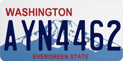 WA license plate AYN4462