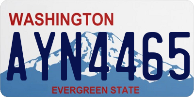 WA license plate AYN4465