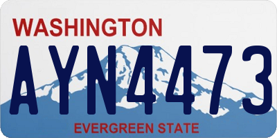 WA license plate AYN4473