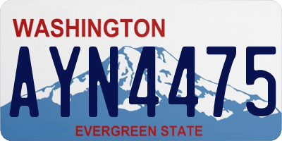 WA license plate AYN4475