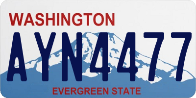 WA license plate AYN4477