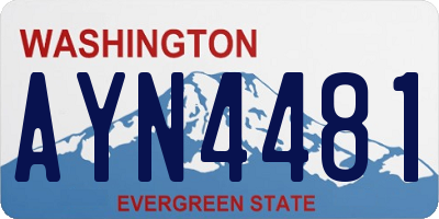 WA license plate AYN4481