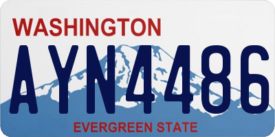 WA license plate AYN4486