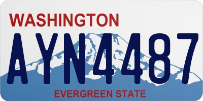 WA license plate AYN4487