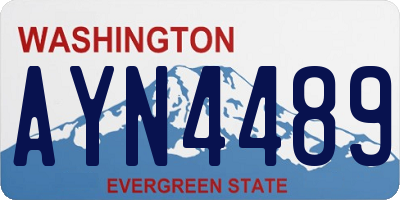 WA license plate AYN4489