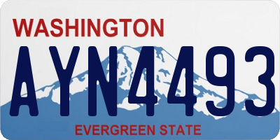 WA license plate AYN4493