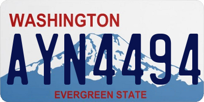 WA license plate AYN4494