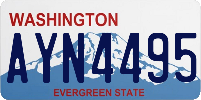 WA license plate AYN4495