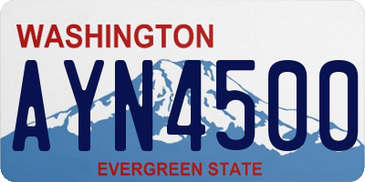 WA license plate AYN4500