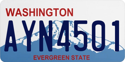 WA license plate AYN4501