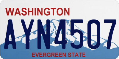 WA license plate AYN4507