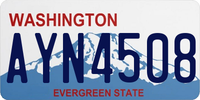 WA license plate AYN4508