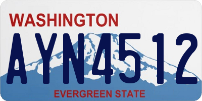 WA license plate AYN4512