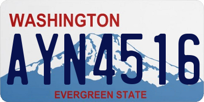 WA license plate AYN4516