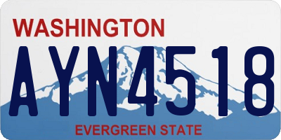 WA license plate AYN4518
