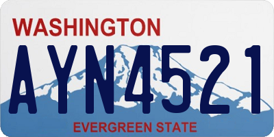 WA license plate AYN4521