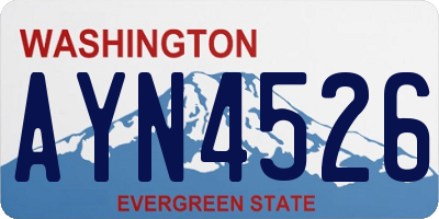 WA license plate AYN4526
