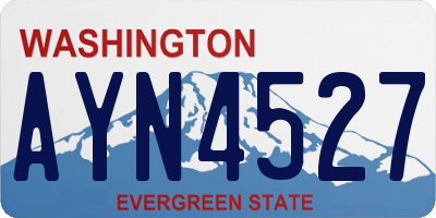 WA license plate AYN4527