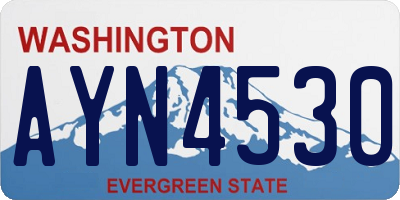 WA license plate AYN4530