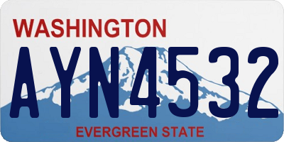 WA license plate AYN4532