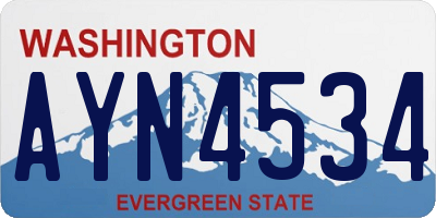 WA license plate AYN4534