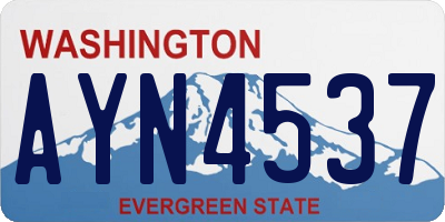 WA license plate AYN4537