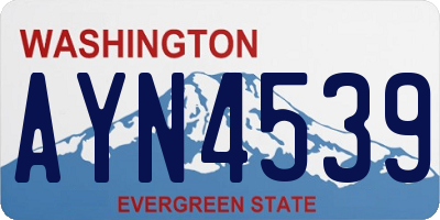 WA license plate AYN4539