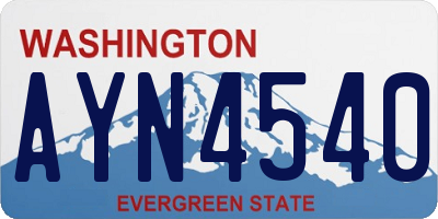 WA license plate AYN4540